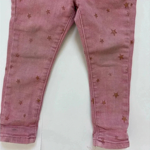 Zara Pink Glitter Star Skinny Jeans - Picture 2 of 6
